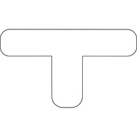 Floor Marking Shapes, T, 9.5" L x 6.5" W, White, Vinyl Auto-Cam