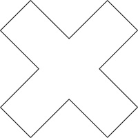 Floor Marking Shapes, Cross, 9.5" L x 3.5" W, White, Vinyl Auto-Cam