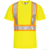 T-shirt de s&eacute;curit&eacute; &agrave; bandes contrastantes, Polyester, Petit, Jaune lime haute visibilit&eacute; Auto-Cam