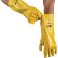 Gants &agrave; fini rugueux et r&eacute;sistants aux produits chimiques, Taille 9, 14" lo, PVC, Doublure en Interlock, 47-mil Auto-Cam
