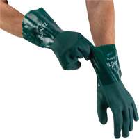 Gants verts &agrave; double enduit, 12" lo, PVC, Doublure en Jersey de coton, 70 mils Auto-Cam
