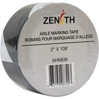 Aisle Marking Tape, 2" x 108', PVC, Black and White Auto-Cam