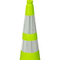 Premium Traffic Cone, 36", Lime Green, 4" & 6" Reflective Collar(s) Auto-Cam