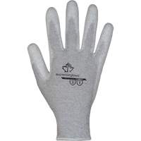 Gants blancs KnitActiv dissipatifs &eacute;lectrostatiques et peu pelucheux, 5, R&ecirc;vetement Polyur&eacute;thane, Calibre 13, Enveloppe en Nylon/Coton Auto-Cam