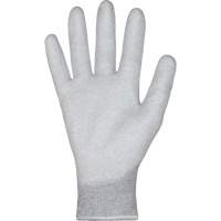Gants blancs KnitActiv dissipatifs &eacute;lectrostatiques et peu pelucheux, 5, R&ecirc;vetement Polyur&eacute;thane, Calibre 13, Enveloppe en Nylon/Coton Auto-Cam