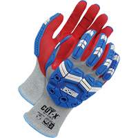 Cut-X&reg; Cut-Resistant Touchscreen Impact Gloves, 6, Foam Nitrile Palm, Elastic Cuff Auto-Cam