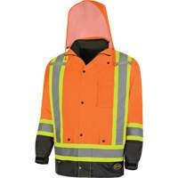 Parka de s&eacute;curit&eacute; d'hiver imperm&eacute;able 7-en-1 5056 Pioneer Yukon, Polyester, Noir/Orange haute visibilit&eacute;, T-petit Auto-Cam