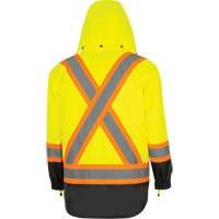 Parka de s&eacute;curit&eacute; d'hiver imperm&eacute;able 7-en-1 5057 Pioneer Yukon, Polyester, Noir/Jaune lime haute visibilit&eacute;, T-petit Auto-Cam