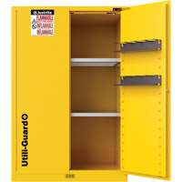 Utili-Guard+ Flammable Safety Cabinet, 45 gal., 2 Door, 43" W x 65" H x 22" D Auto-Cam