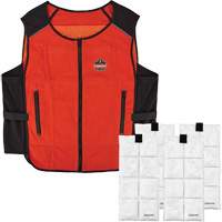 Chill-Its 6260 Lightweight Phase Change Cooling Vest with Rechargeable Packs, Small/Medium, Orange Auto-Cam