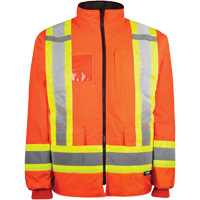 Manteau haute visibilit&eacute; 7-en-1, Polyester, Orange haute visibilit&eacute;, T-petit Auto-Cam