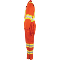 High-Visibility Unlined Coveralls, Small, High Visibility Orange Auto-Cam