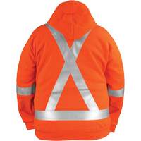 High-Visibility Wind Resistant Zip-Front Sweatshirt with DetachableHood, Men's, Small, High Visibility Orange, 27.7 cal/cm² Auto-Cam