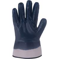 Gants bleu marine avec manchettes renforc&eacute;es &agrave; entoilage coll&eacute; Horizon, Moyen, R&ecirc;vetement Nitrile, Enveloppe en Jersey/Coton Auto-Cam