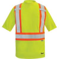T-shirt de s&eacute;curit&eacute; doubl&eacute; de bambou Viking, Polyester, Petit, Jaune lime haute visibilit&eacute; Auto-Cam