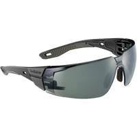 RUSH+ 2.0 M/L Safety Glasses with Black & Grey Frame, Grey/3.0 Lens, Anti-Fog/Anti-Scratch, ANSI Z87+ Auto-Cam
