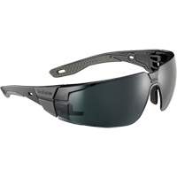 RUSH+ 2.0 M/L Safety Glasses with Black & Grey Frame, Grey/5.0 Lens, Anti-Fog/Anti-Scratch, ANSI Z87+ Auto-Cam