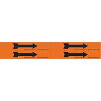 Marqueurs de tuyau avec flèches, Autocollant, 1-1/8" h x 7" la, Noir/orange SI734 | Auto-Cam