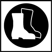 Right to Know Pictogram Labels -Boots, Vinyl, Sheet, 5/8" L x 3/4" W Auto-Cam