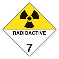 Plaque-étiquette TMD matières radioactives, Carton SJ385 | Auto-Cam