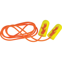 Bouchons d'oreilles éclat néon jaune E-A-Rsoft, Vrac - Sac en poly, Avec cordon SJ428 | Auto-Cam