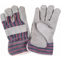 Rugged Fitters Gloves, Large, Split Cowhide Palm, Cotton Inner Lining Auto-Cam