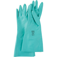 StanSolv&reg; Embossed Z-Pattern Grip Gloves, Size Small/7, 14" L, Nitrile, Interlock Inner Lining, 11-mil Auto-Cam