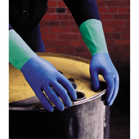 Protector Gloves, Size 6/Small/6.5, 13" L, Nitrile/Rubber Latex, Flock-Lined Inner Lining, 28-mil Auto-Cam