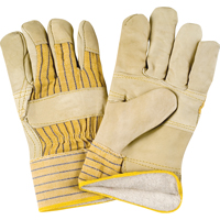 Winter-Lined Patch-Palm Fitters Gloves, Large, Grain Cowhide Palm, Cotton Fleece Inner Lining SR521R | Auto-Cam