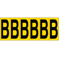Individual Adhesive Letter Markers, B, 2-15/16" H, Black on Yellow Auto-Cam