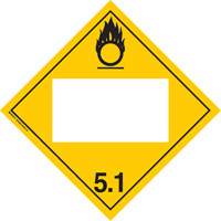 Oxidizer TDG Placard, Adhesive Vinyl Auto-Cam