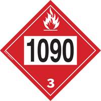 1090 Acetone Flammable Liquid TDG Placard, Plastic Auto-Cam