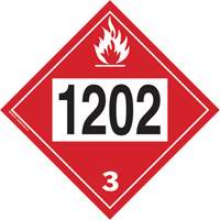 1202 Fuel Oil Flammable Liquid TDG Placard, Plastic Auto-Cam