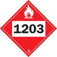 1203 Gasohol & Gasoline Flammable Liquid TDG Placard, Adhesive Vinyl Auto-Cam