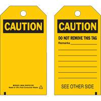 Self-Laminating Safety Tags, Polyester, 4" W x 7" H, English Auto-Cam