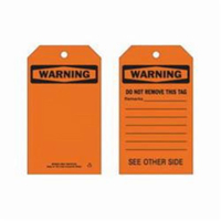Self-Laminating Safety Tags, Polyester, 4" W x 7" H, English Auto-Cam