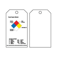 Right-To-Know Tags, Polyester, 3" W x 5-3/4" H, English Auto-Cam