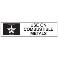 Étiquette «D: Use on Combustible Metals» pour extincteur SY241 | Auto-Cam