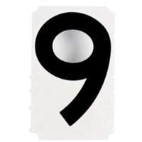 Quick-Align&reg; Individual Gothic Number and Letter Labels, 9, 4" H, Black Auto-Cam