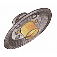 Meule rapide A24N, 6" x 1/4", Arbre 7/8", Oxyde d'aluminium, Type 27 Auto-Cam