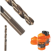 Jobber Drill Bit, High Speed Steel, 3/16", 3-6/16" L, 2-1/16" Flute, 118° Point Angle Auto-Cam