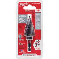 #9 Shockwave Impact Duty Step Drill Bit, 7/8" - 1-1/8" , 1/4" Increments, Titanium Auto-Cam