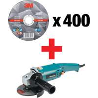 Silver Cut-Off Wheel & Angle Grinder Kit, 5" x 0.045", 7/8" Arbor, Type 1, Ceramic, 12250 RPM Auto-Cam