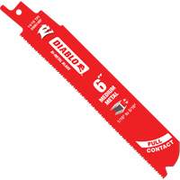 Medium Metal Reciprocating Saw Blade, Bi-Metal, 14-18 TPI, 6" L x 1" W Auto-Cam