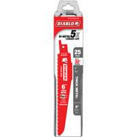 Reciprocating Blade for Thick Metal/Demolition, Bi-Metal, 8-10 TPI, 6" L Auto-Cam