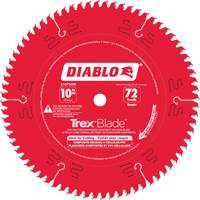 Trex&reg; Blade Cutting Saw Blade, 10", 72 Teeth, Plastic/Composite Decking Use Auto-Cam