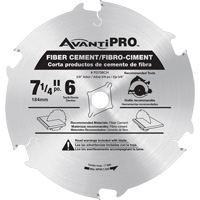 AvantiPro Cutting Saw Blade, 7-1/4", 6 Teeth, Fibre Cement Use Auto-Cam