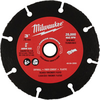 Lame abrasive au carbure, 3" x Arbre de 3/8", Carbure de silicium, 20 000 Tr/min Auto-Cam