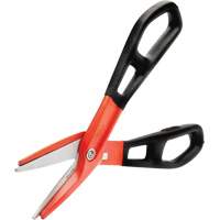 13" Serrated Aluminum Tinner Snip with Dipped Handle, 3" Cut Length, Straight Cut Auto-Cam