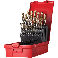 Jobber Length Drill Bit Set, 25 Pieces, High Speed Steel Auto-Cam